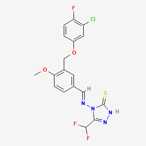 4-({3-[(3-chloro-4-fluorophenoxy)methyl]-4-methoxybenzylidene}amino)-5-(difluoromethyl)-4H-1,2,4-triazole-3-thiol