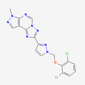 2,6-DICHLOROPHENYL {[3-(7-METHYL-7H-PYRAZOLO[4,3-E][1,2,4]TRIAZOLO[1,5-C]PYRIMIDIN-2-YL)-1H-PYRAZOL-1-YL]METHYL} ETHER