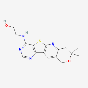 2-[(5,5-dimethyl-6-oxa-17-thia-2,12,14-triazatetracyclo[8.7.0.03,8.011,16]heptadeca-1,3(8),9,11,13,15-hexaen-15-yl)amino]ethanol