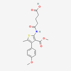 5-{[3-(methoxycarbonyl)-4-(4-methoxyphenyl)-5-methyl-2-thienyl]amino}-5-oxopentanoic acid