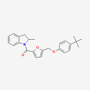 (5-{[4-(TERT-BUTYL)PHENOXY]METHYL}-2-FURYL)(2-METHYL-2,3-DIHYDRO-1H-INDOL-1-YL)METHANONE