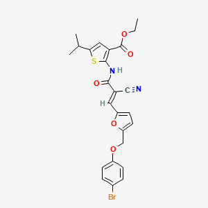 ethyl 2-[(3-{5-[(4-bromophenoxy)methyl]-2-furyl}-2-cyanoacryloyl)amino]-5-isopropyl-3-thiophenecarboxylate