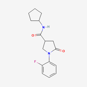 N-cyclopentyl-1-(2-fluorophenyl)-5-oxo-3-pyrrolidinecarboxamide