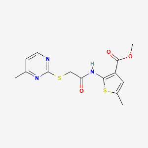 methyl 5-methyl-2-({[(4-methyl-2-pyrimidinyl)thio]acetyl}amino)-3-thiophenecarboxylate