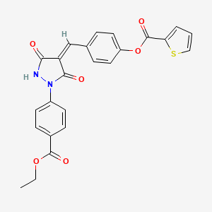 4-[(Z)-{1-[4-(ethoxycarbonyl)phenyl]-3,5-dioxopyrazolidin-4-ylidene}methyl]phenyl thiophene-2-carboxylate