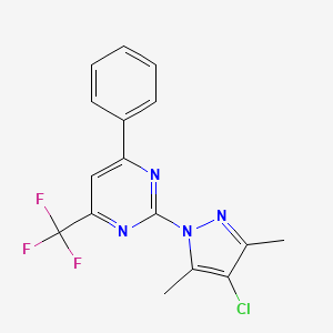 2-(4-chloro-3,5-dimethyl-1H-pyrazol-1-yl)-4-phenyl-6-(trifluoromethyl)pyrimidine