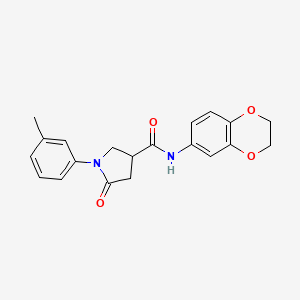 N-(2,3-dihydro-1,4-benzodioxin-6-yl)-1-(3-methylphenyl)-5-oxopyrrolidine-3-carboxamide