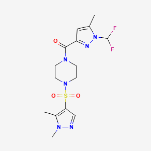 [1-(DIFLUOROMETHYL)-5-METHYL-1H-PYRAZOL-3-YL]{4-[(1,5-DIMETHYL-1H-PYRAZOL-4-YL)SULFONYL]PIPERAZINO}METHANONE