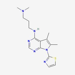 N-[3-(DIMETHYLAMINO)PROPYL]-N-[5,6-DIMETHYL-7-(1,3-THIAZOL-2-YL)-7H-PYRROLO[2,3-D]PYRIMIDIN-4-YL]AMINE