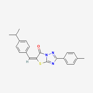 molecular formula C21H19N3OS B4859023 (5E)-5-(4-Isopropylbenzylidene)-2-(4-methylphenyl)[1,3]thiazolo[3,2-B][1,2,4]triazol-6(5H)-one 