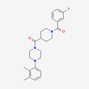 1-(2,3-DIMETHYLPHENYL)-4-[1-(3-FLUOROBENZOYL)PIPERIDINE-4-CARBONYL]PIPERAZINE