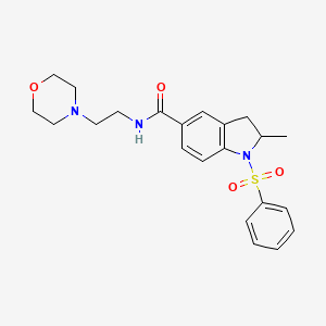 2-methyl-N-[2-(morpholin-4-yl)ethyl]-1-(phenylsulfonyl)-2,3-dihydro-1H-indole-5-carboxamide