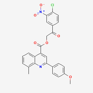 2-(4-Chloro-3-nitrophenyl)-2-oxoethyl 2-(4-methoxyphenyl)-8-methylquinoline-4-carboxylate