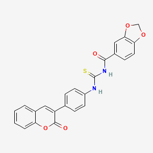 N-({[4-(2-oxo-2H-chromen-3-yl)phenyl]amino}carbonothioyl)-1,3-benzodioxole-5-carboxamide