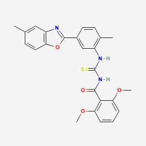 2,6-dimethoxy-N-({[2-methyl-5-(5-methyl-1,3-benzoxazol-2-yl)phenyl]amino}carbonothioyl)benzamide