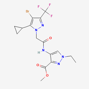 METHYL 4-({2-[4-BROMO-5-CYCLOPROPYL-3-(TRIFLUOROMETHYL)-1H-PYRAZOL-1-YL]ACETYL}AMINO)-1-ETHYL-1H-PYRAZOLE-3-CARBOXYLATE