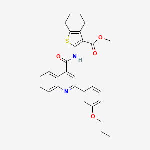 molecular formula C29H28N2O4S B4859232 methyl 2-({[2-(3-propoxyphenyl)-4-quinolinyl]carbonyl}amino)-4,5,6,7-tetrahydro-1-benzothiophene-3-carboxylate 