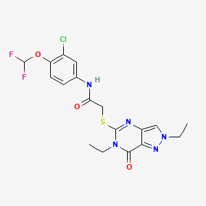 N-[3-chloro-4-(difluoromethoxy)phenyl]-2-[(2,6-diethyl-7-oxo-6,7-dihydro-2H-pyrazolo[4,3-d]pyrimidin-5-yl)sulfanyl]acetamide