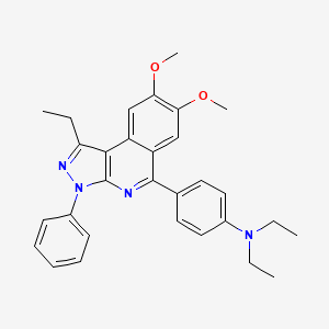 molecular formula C30H32N4O2 B4859250 N,N-diethyl-4-(1-ethyl-7,8-dimethoxy-3-phenyl-3H-pyrazolo[3,4-c]isoquinolin-5-yl)aniline 