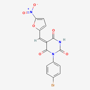 1-(4-bromophenyl)-5-[(5-nitro-2-furyl)methylene]-2,4,6(1H,3H,5H)-pyrimidinetrione