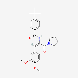 4-tert-butyl-N-[2-(3,4-dimethoxyphenyl)-1-(1-pyrrolidinylcarbonyl)vinyl]benzamide