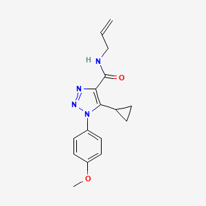 molecular formula C16H18N4O2 B4859364 5-cyclopropyl-1-(4-methoxyphenyl)-N-(prop-2-en-1-yl)-1H-1,2,3-triazole-4-carboxamide 