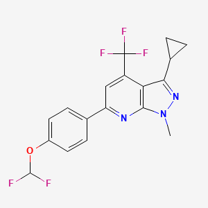 3-cyclopropyl-6-[4-(difluoromethoxy)phenyl]-1-methyl-4-(trifluoromethyl)-1H-pyrazolo[3,4-b]pyridine