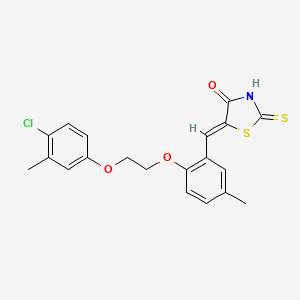 (5Z)-5-[[2-[2-(4-chloro-3-methylphenoxy)ethoxy]-5-methylphenyl]methylidene]-2-sulfanylidene-1,3-thiazolidin-4-one