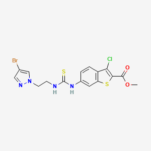 methyl 6-[({[2-(4-bromo-1H-pyrazol-1-yl)ethyl]amino}carbonothioyl)amino]-3-chloro-1-benzothiophene-2-carboxylate