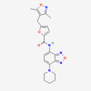 5-[(3,5-DIMETHYL-4-ISOXAZOLYL)METHYL]-N-(7-PIPERIDINO-2,1,3-BENZOXADIAZOL-4-YL)-2-FURAMIDE