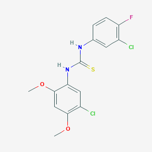 N-(5-chloro-2,4-dimethoxyphenyl)-N'-(3-chloro-4-fluorophenyl)thiourea