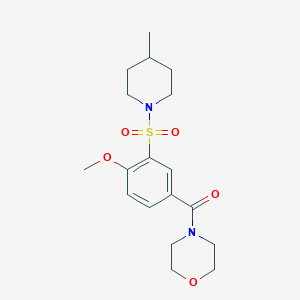 4-{4-methoxy-3-[(4-methyl-1-piperidinyl)sulfonyl]benzoyl}morpholine