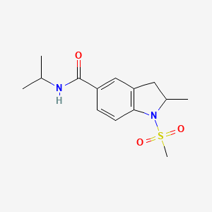 2-methyl-1-(methylsulfonyl)-N-(propan-2-yl)-2,3-dihydro-1H-indole-5-carboxamide