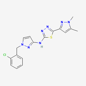 N-[1-(2-CHLOROBENZYL)-1H-PYRAZOL-3-YL]-N-[5-(1,5-DIMETHYL-1H-PYRAZOL-3-YL)-1,3,4-THIADIAZOL-2-YL]AMINE