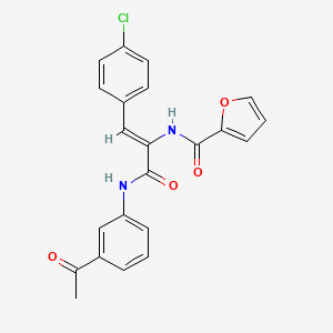 N-[(Z)-3-(3-acetylanilino)-1-(4-chlorophenyl)-3-oxoprop-1-en-2-yl]furan-2-carboxamide