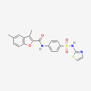 3,5-dimethyl-N-[4-(1,3-thiazol-2-ylsulfamoyl)phenyl]-1-benzofuran-2-carboxamide