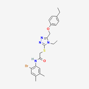 N-(2-bromo-4,5-dimethylphenyl)-2-[[4-ethyl-5-[(4-ethylphenoxy)methyl]-1,2,4-triazol-3-yl]sulfanyl]acetamide