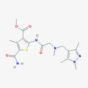 methyl 5-(aminocarbonyl)-4-methyl-2-({N-methyl-N-[(1,3,5-trimethyl-1H-pyrazol-4-yl)methyl]glycyl}amino)-3-thiophenecarboxylate