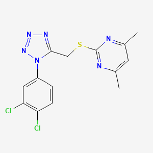 2-({[1-(3,4-dichlorophenyl)-1H-tetrazol-5-yl]methyl}sulfanyl)-4,6-dimethylpyrimidine