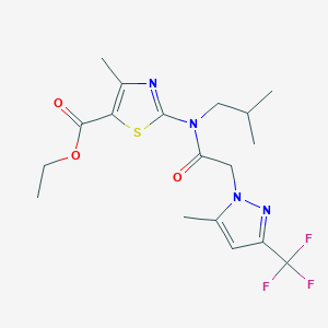 ETHYL 2-(ISOBUTYL{2-[5-METHYL-3-(TRIFLUOROMETHYL)-1H-PYRAZOL-1-YL]ACETYL}AMINO)-4-METHYL-1,3-THIAZOLE-5-CARBOXYLATE