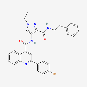 2-(4-bromophenyl)-N-(1-ethyl-3-{[(2-phenylethyl)amino]carbonyl}-1H-pyrazol-4-yl)-4-quinolinecarboxamide