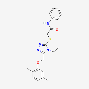 2-({5-[(2,5-dimethylphenoxy)methyl]-4-ethyl-4H-1,2,4-triazol-3-yl}sulfanyl)-N-phenylacetamide