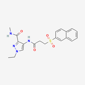 1-ETHYL-N~3~-METHYL-4-{[3-(2-NAPHTHYLSULFONYL)PROPANOYL]AMINO}-1H-PYRAZOLE-3-CARBOXAMIDE