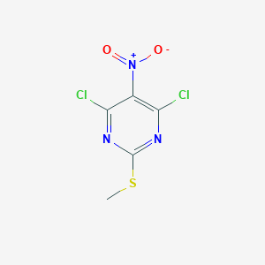 molecular formula C5H3Cl2N3O2S B048599 4,6-二氯-2-(甲硫基)-5-硝基嘧啶 CAS No. 1979-96-0