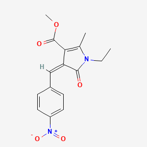 molecular formula C16H16N2O5 B4860085 METHYL (4Z)-1-ETHYL-2-METHYL-4-[(4-NITROPHENYL)METHYLIDENE]-5-OXO-4,5-DIHYDRO-1H-PYRROLE-3-CARBOXYLATE 