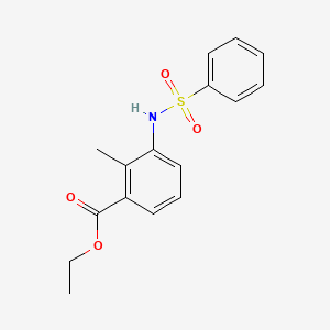 molecular formula C16H17NO4S B4860137 ethyl 2-methyl-3-[(phenylsulfonyl)amino]benzoate 