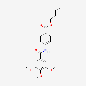 molecular formula C21H25NO6 B4860189 BUTYL 4-(3,4,5-TRIMETHOXYBENZAMIDO)BENZOATE 