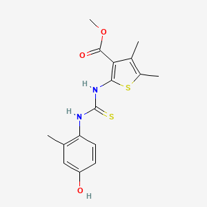 molecular formula C16H18N2O3S2 B4860274 methyl 2-({[(4-hydroxy-2-methylphenyl)amino]carbonothioyl}amino)-4,5-dimethyl-3-thiophenecarboxylate 