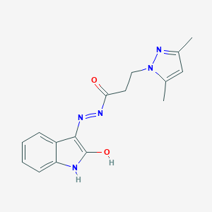 3-(3,5-dimethyl-1H-pyrazol-1-yl)-N'-(2-oxo-1,2-dihydro-3H-indol-3-ylidene)propanohydrazide