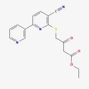 molecular formula C17H15N3O3S B4860524 ethyl 4-[(5-cyano-2,3'-bipyridin-6-yl)thio]-3-oxobutanoate 